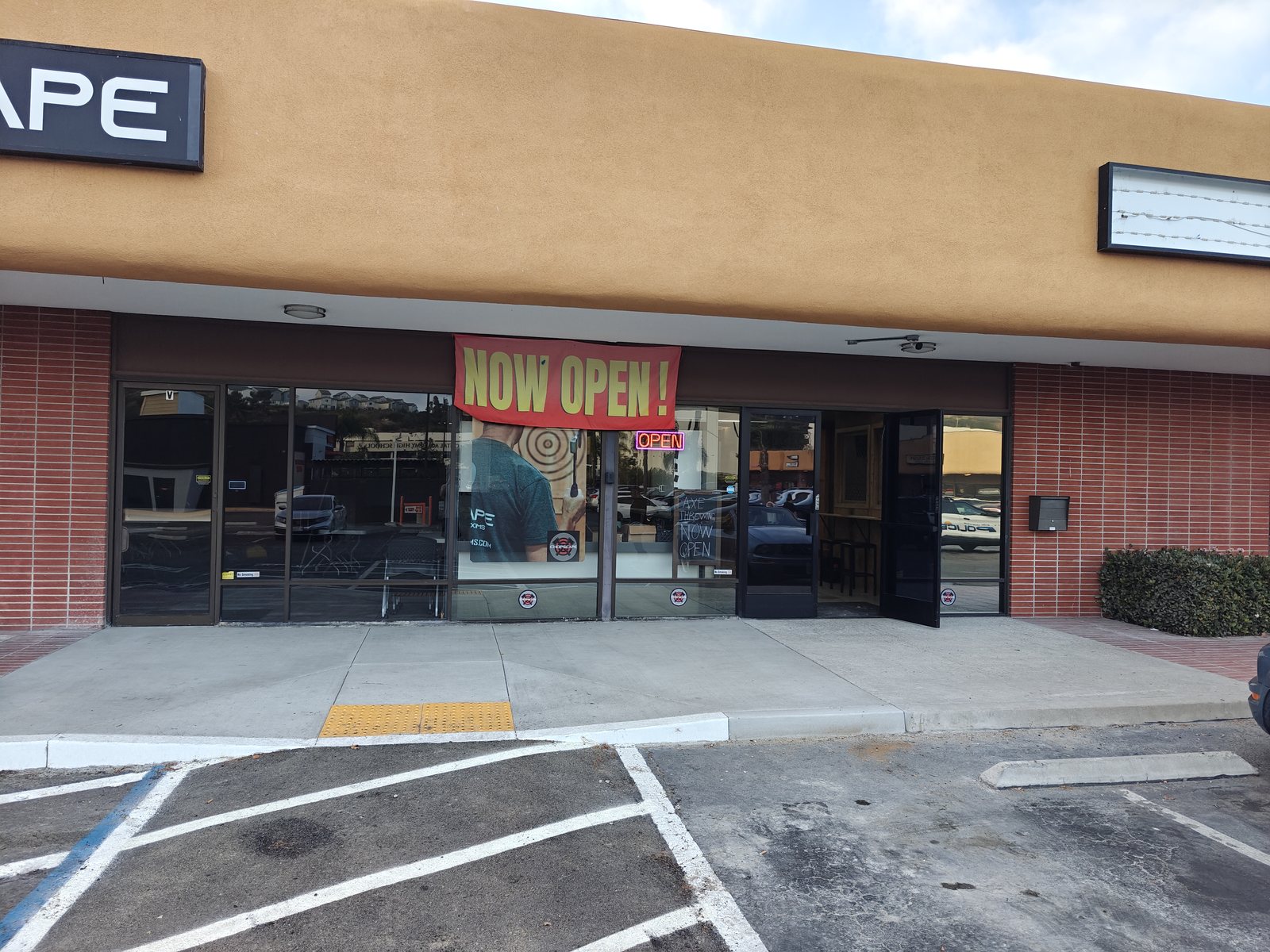 The Chopscape storefront at 1906 Oceanside Blvd, Oceanside &mdash; look for the red brick and the Chopscape sign